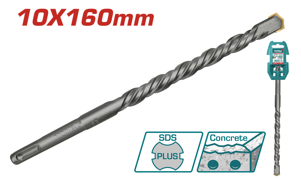 TOTAL - TAC311002 - Forets à béton sds plus - Ø10x160mm