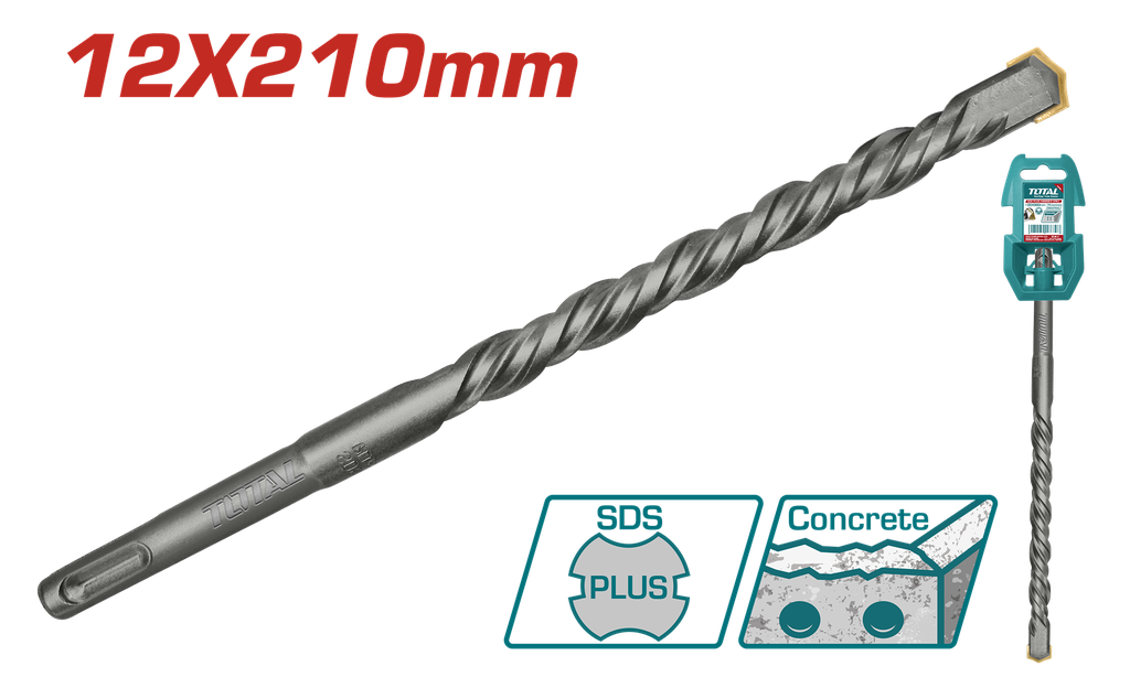 TOTAL - TAC311201 - Forets à béton sds plus - Ø12x210mm