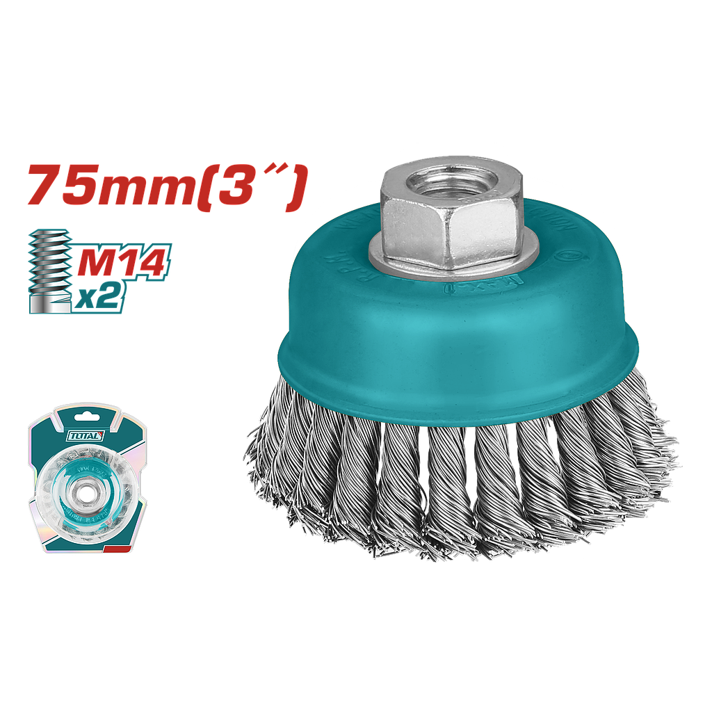 TOTAL - TAC32031 - Brosse métallique torsades - Ø75mm M14