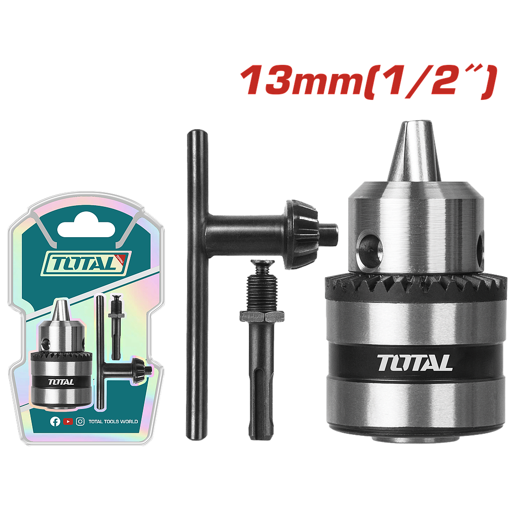 TOTAL - TAC451301.1 - Kit mandrin 13 mm avec adaptateur sds plus