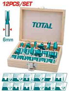 TOTAL - TACSR0121 - Coffret de fraises pour défonceuse 12 Pcs