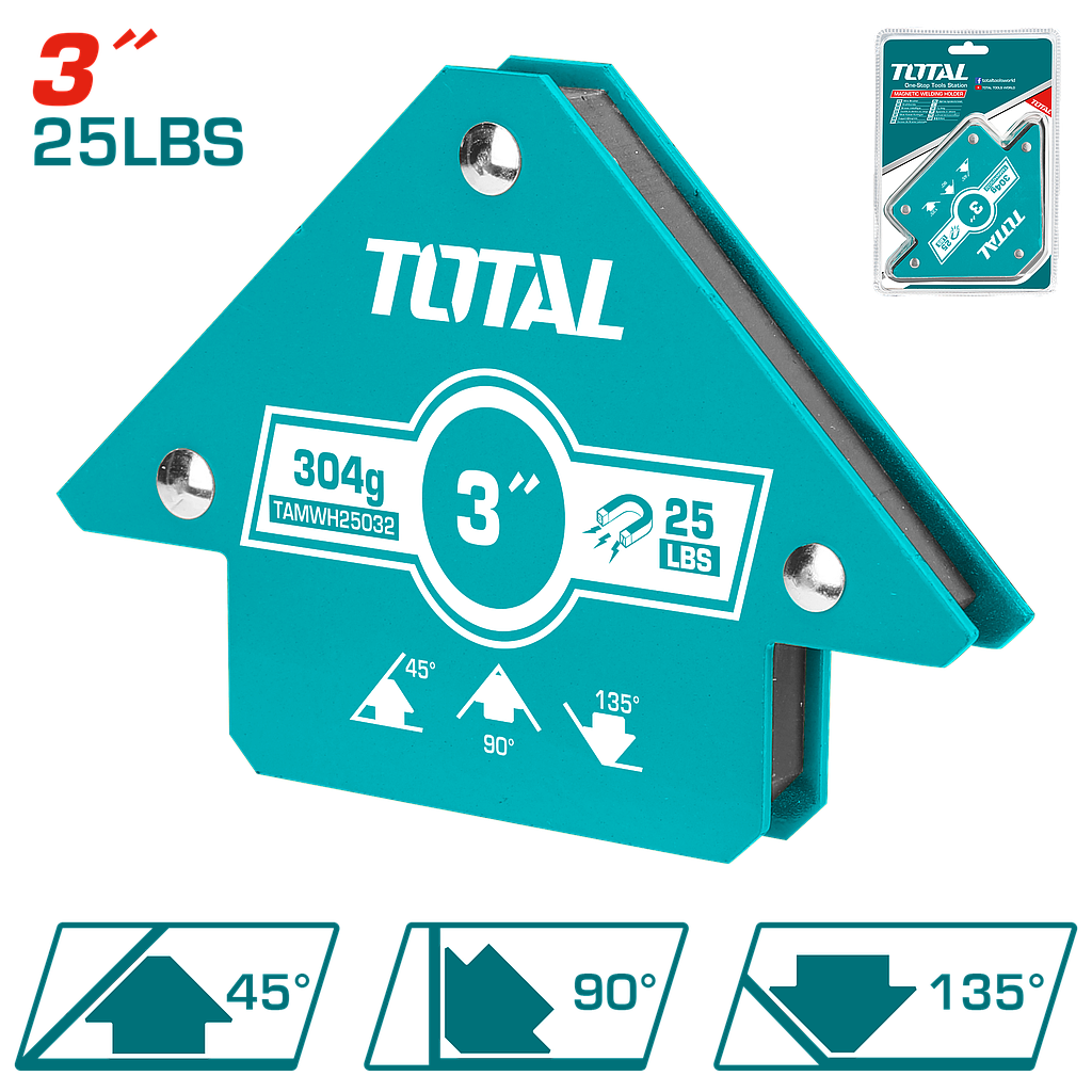 TOTAL - TAMWH25032 - Équerre de soudure magnétique - 3"