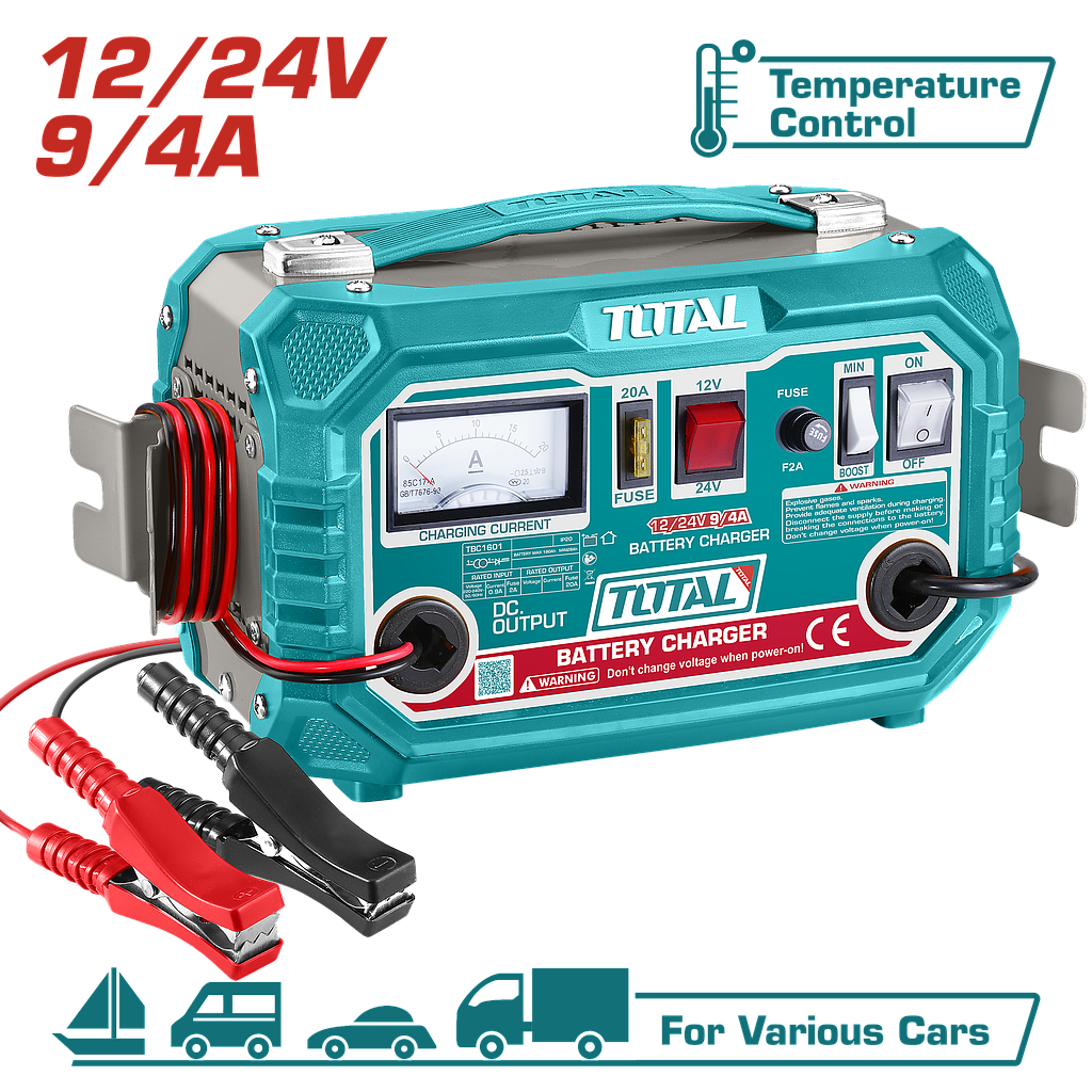 شاحن بطارية 12-24V / 4-9A