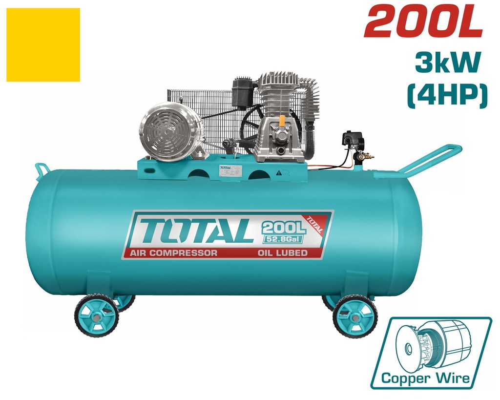 TOTAL - TC1402002 - Compresseur à air - 200L 3kW  4HP