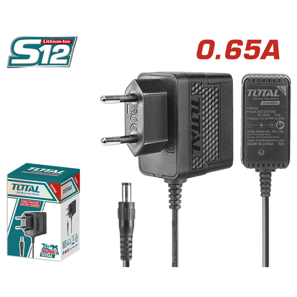 TOTAL - TCLI12071 - Chargeur de batterie - 12V 0.65A