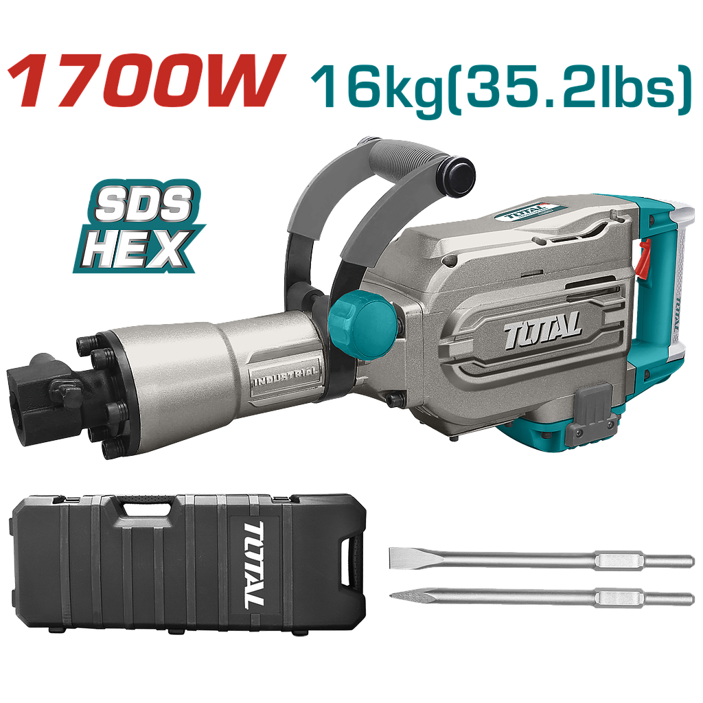 TOTAL - TH215456 - Marteau Piqueur 1700W 16kg Force d'impact: 50J