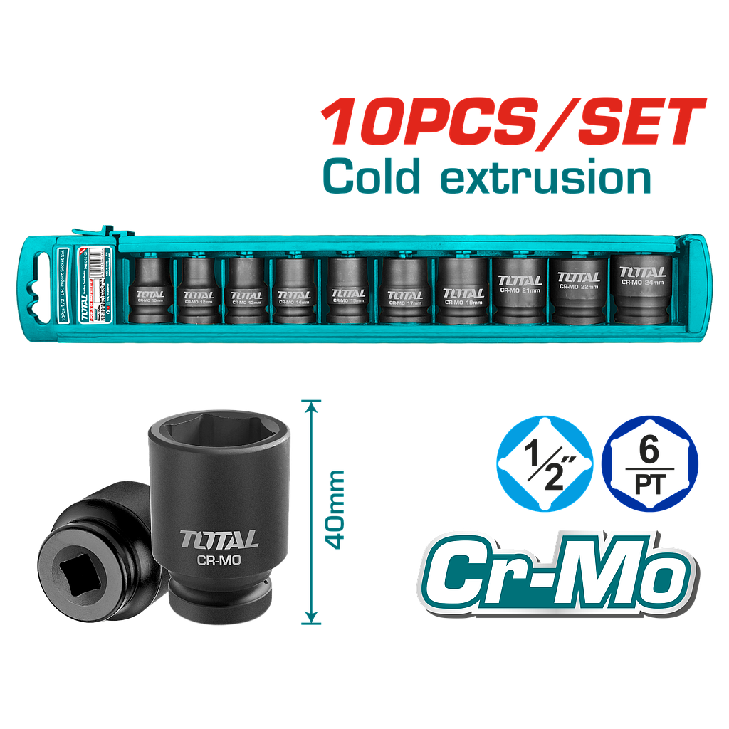طقم 10 بوكس صدم 1/2"
