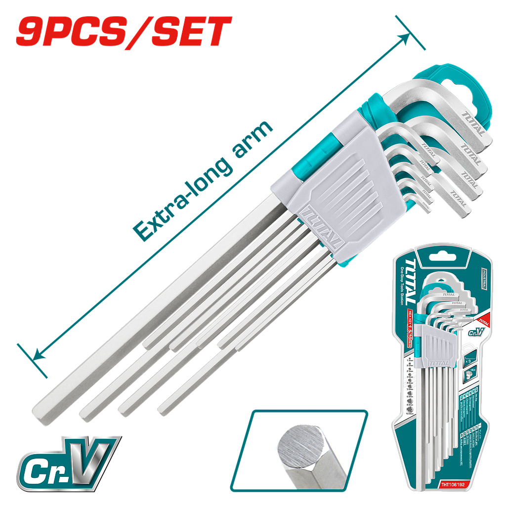 طقم مفاتيح ألن بذراع طويل Ø1.5-10mm