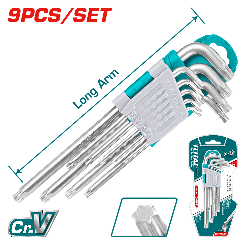 TOTAL - THT106392 - Jeu de clé torx T10-T50