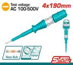 TOTAL - THT291908 - Tournevis testeur AC 100-500V - 4x190mm