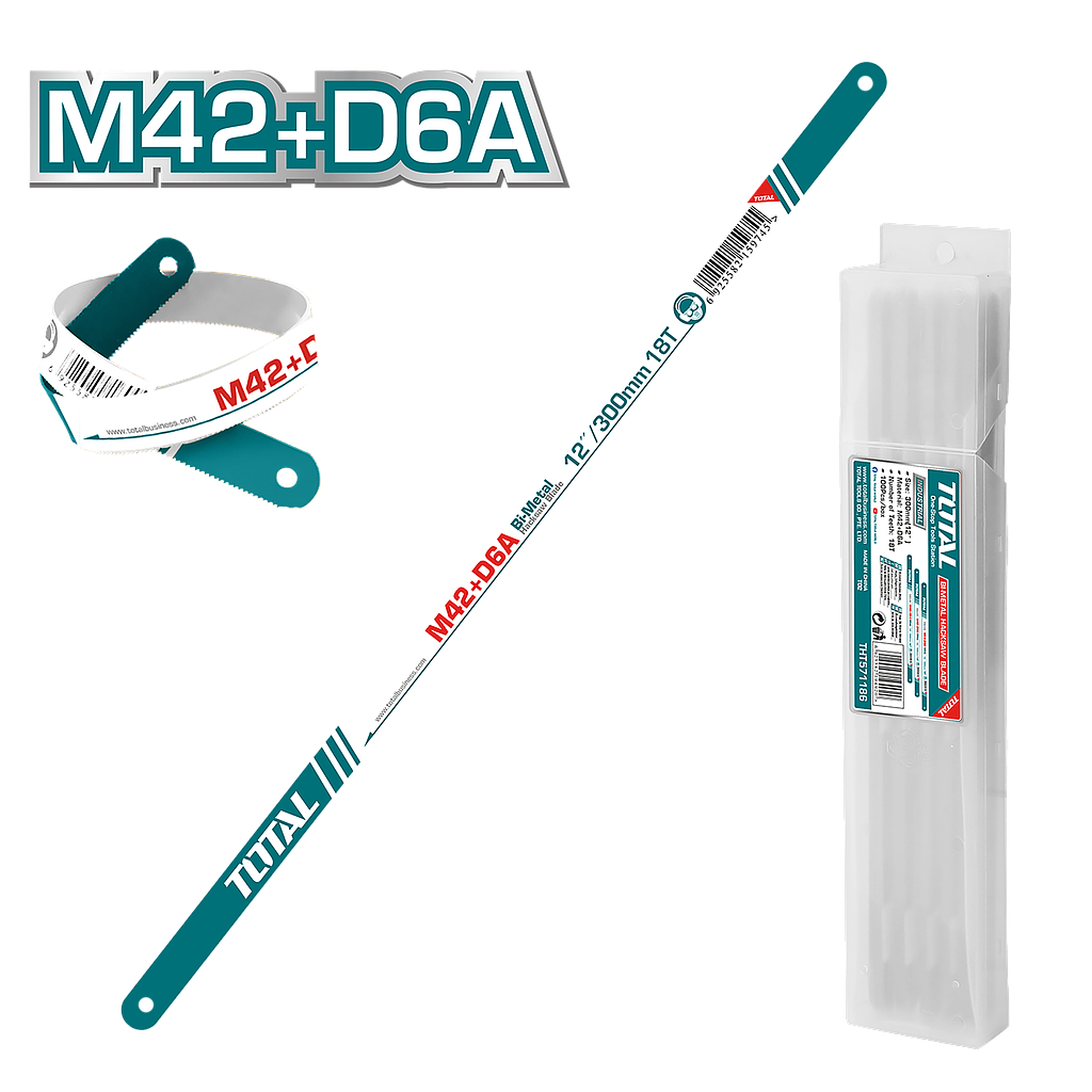 TOTAL - THT571186 - Lame pour scie à métaux 18T