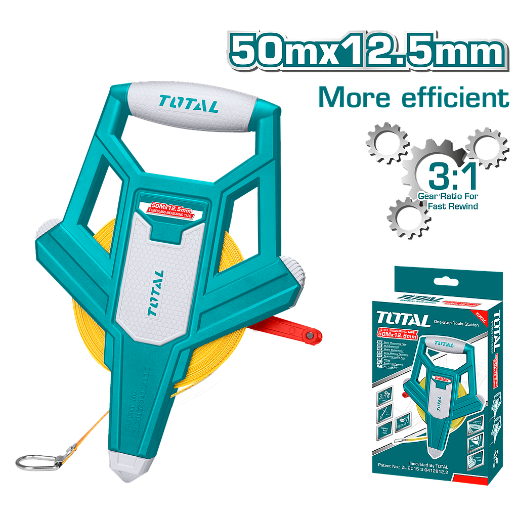 TOTAL - TMTF12506 - Décamètre en fibre - 50m