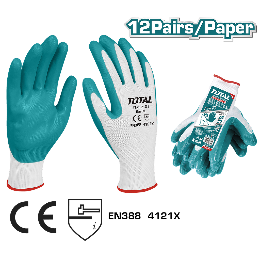 TOTAL - TSP12101 - Gants de protection en Nitrill
