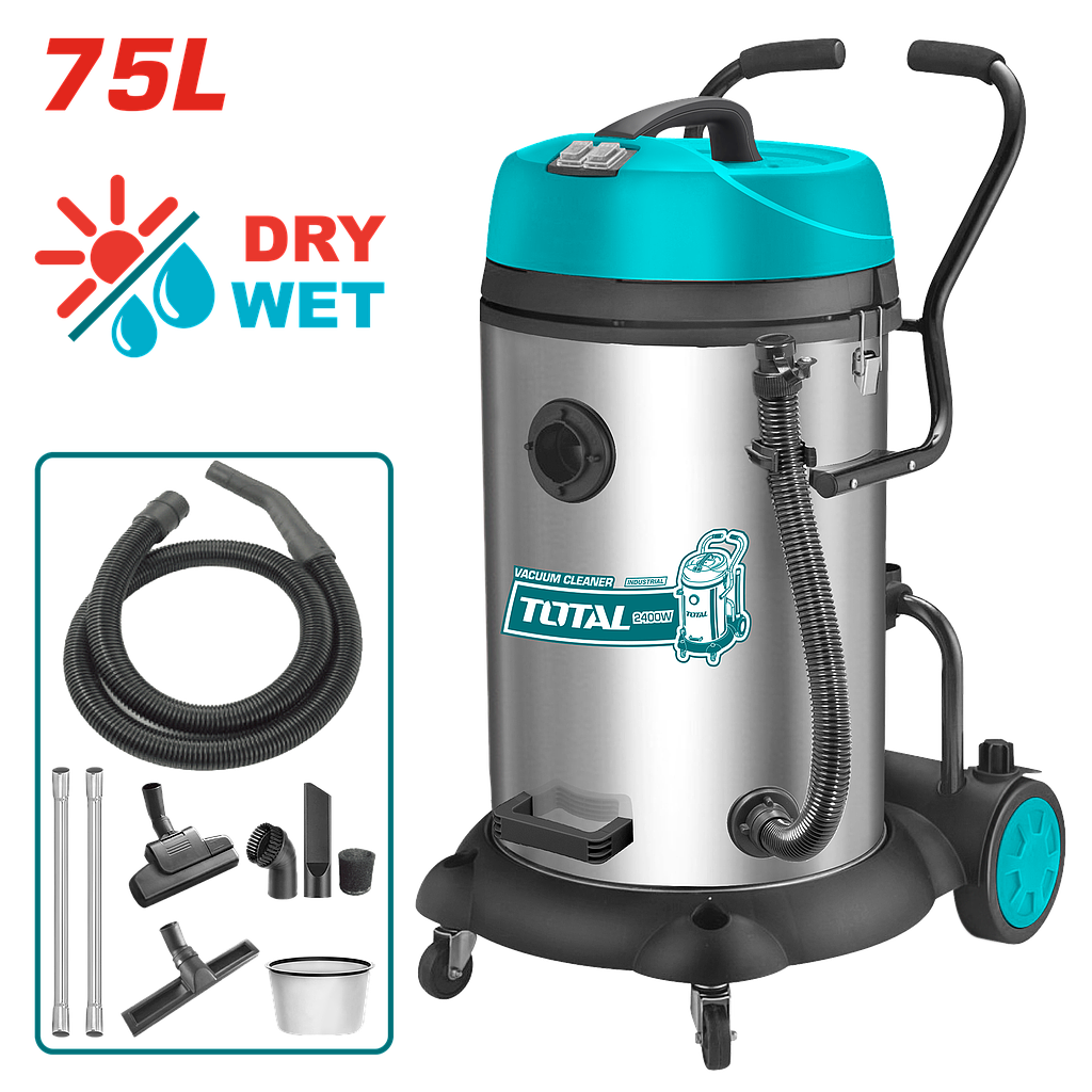 TOTAL - TVC24751 - Aspirateur 2x1200W - 75L