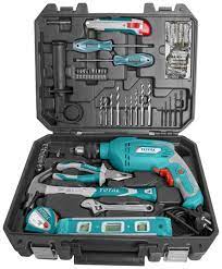 TOTAL - THKTHP1012 - kit outillage ; perceuse à percussion 650w, 13mm, 101 pcs d'outils