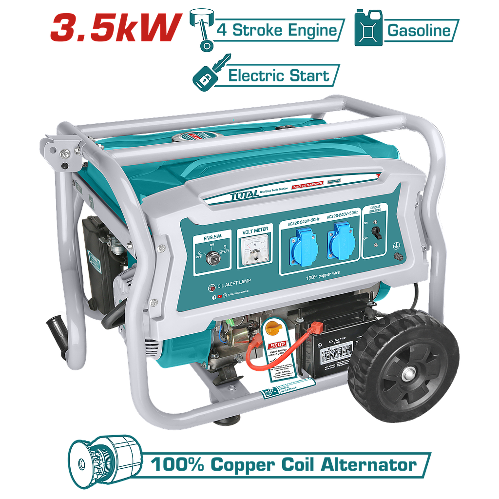 مولد كهرباء بنزين أقصى 3.5 kW - قدرة مستمرة 2.8 kW