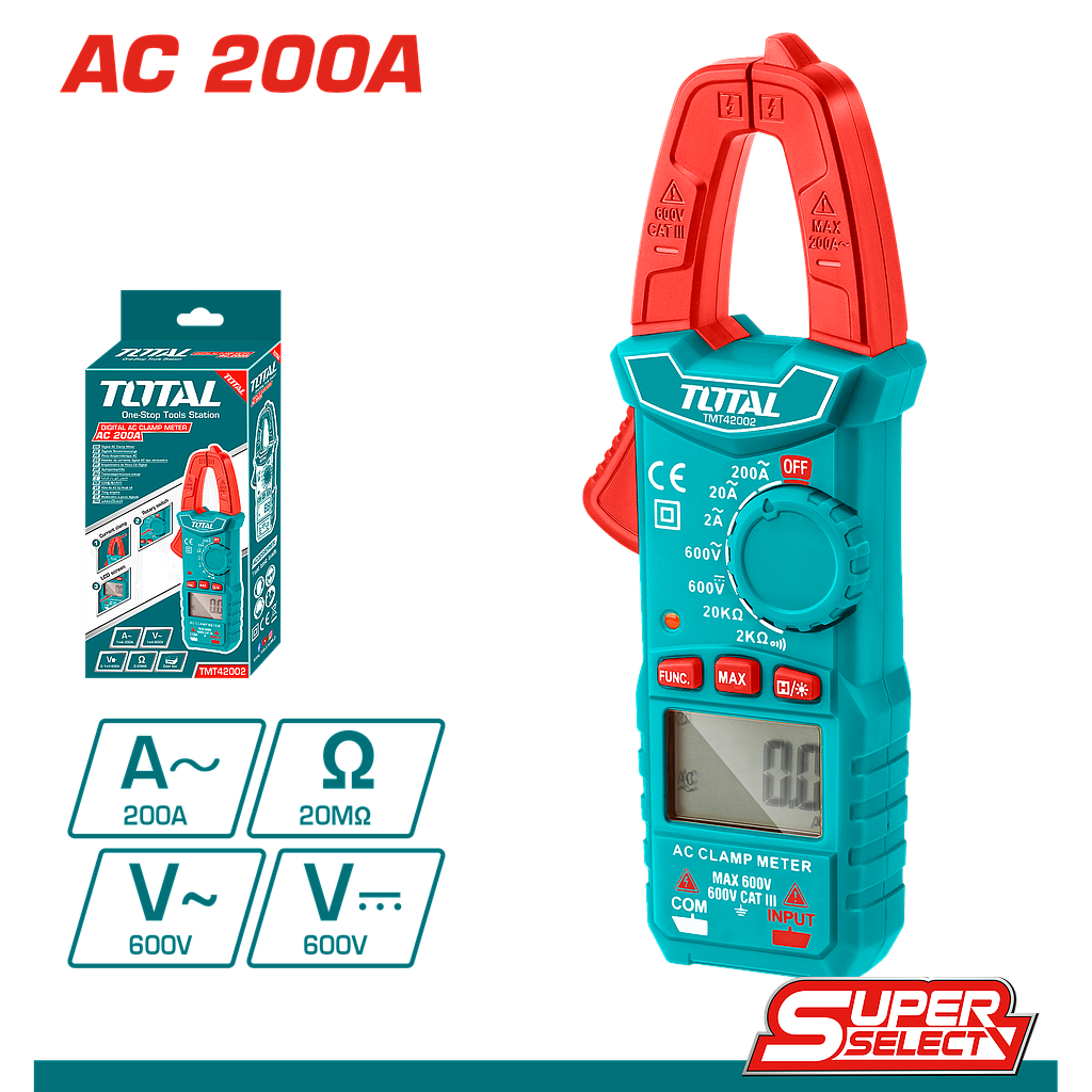 TOTAL - TMT42002 - Pince Multimètres - AC 200A