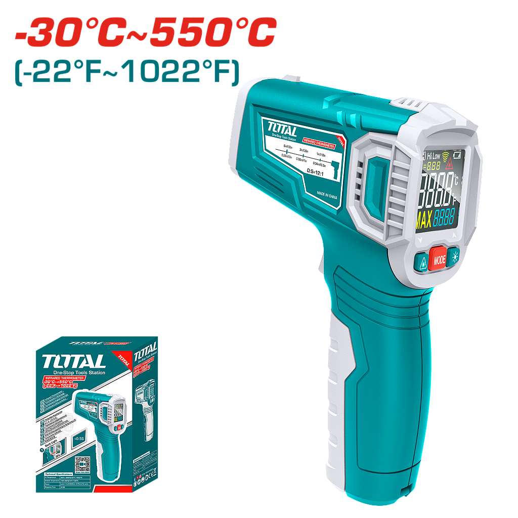 ميزان حرارة بالأشعة تحت الحمراء -30°C~550°C