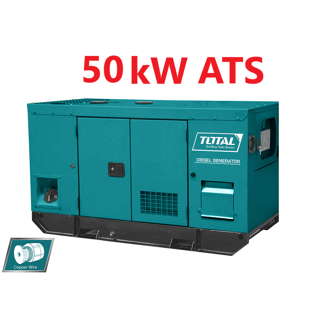 TOTAL - TP2500K3-1 - Groupe DieseI silencieux - Automatique ATS - Max 50KW, 62.5KVA - Continu 95A, 45 kW