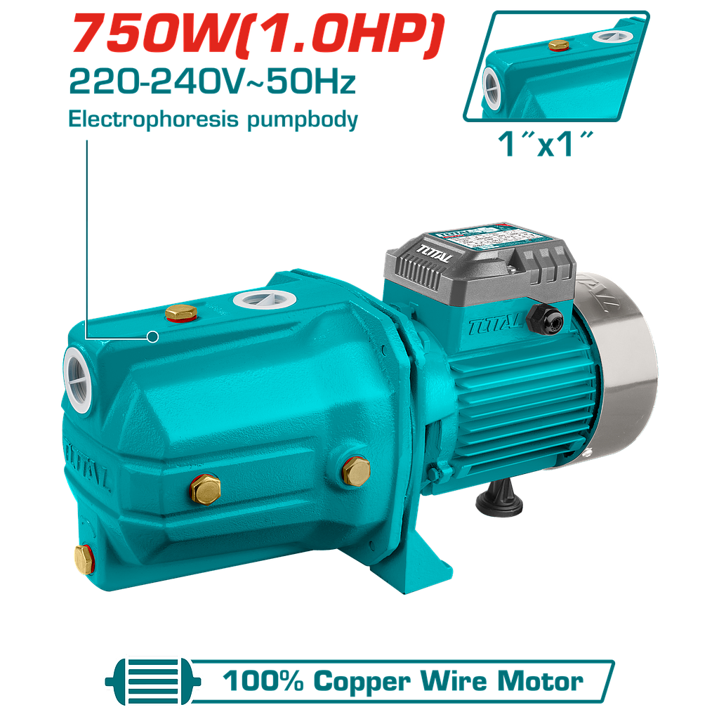 TOTAL - TWP37506 - Surpresseur périphérique - 750W, 55L/min, 51m