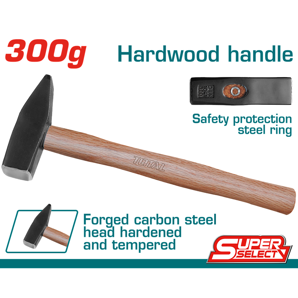 TOTAL - THTW71300 - Marteau mécanicien - manche bois 300g