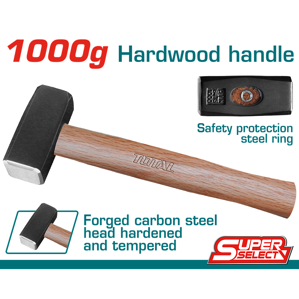 TOTAL - THTW721000 - Marteau massette - manche bois 1Kg
