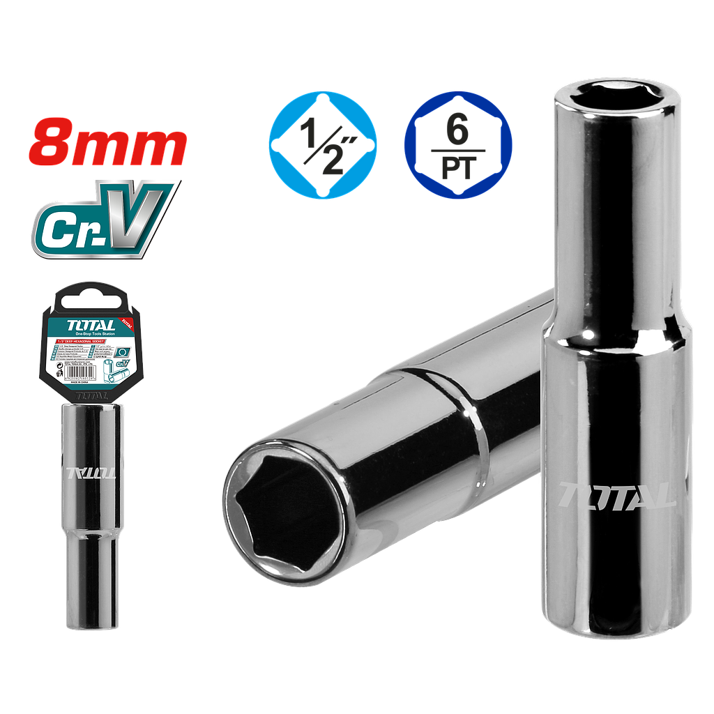 TOTAL - THTST12083L - Douille profonde 1/2'' - Ø8mm