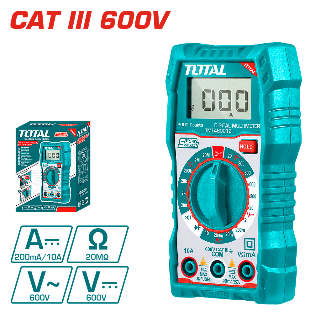 TOTAL - TMT460012 - Multimètre - 600V