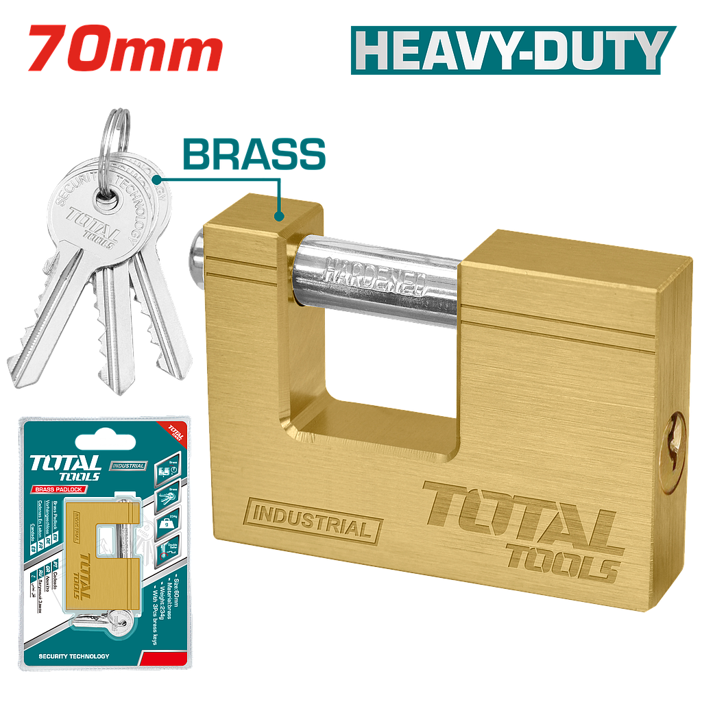 TOTAL - TLK32703 - Cadenas rectangulaire laiton 70mm