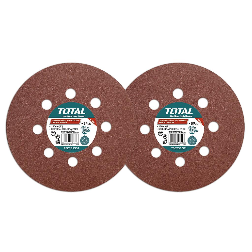 TOTAL - TAC731501 Disque papier Ø150mm - 3pcs Ρ80 - 2pcs Ρ120