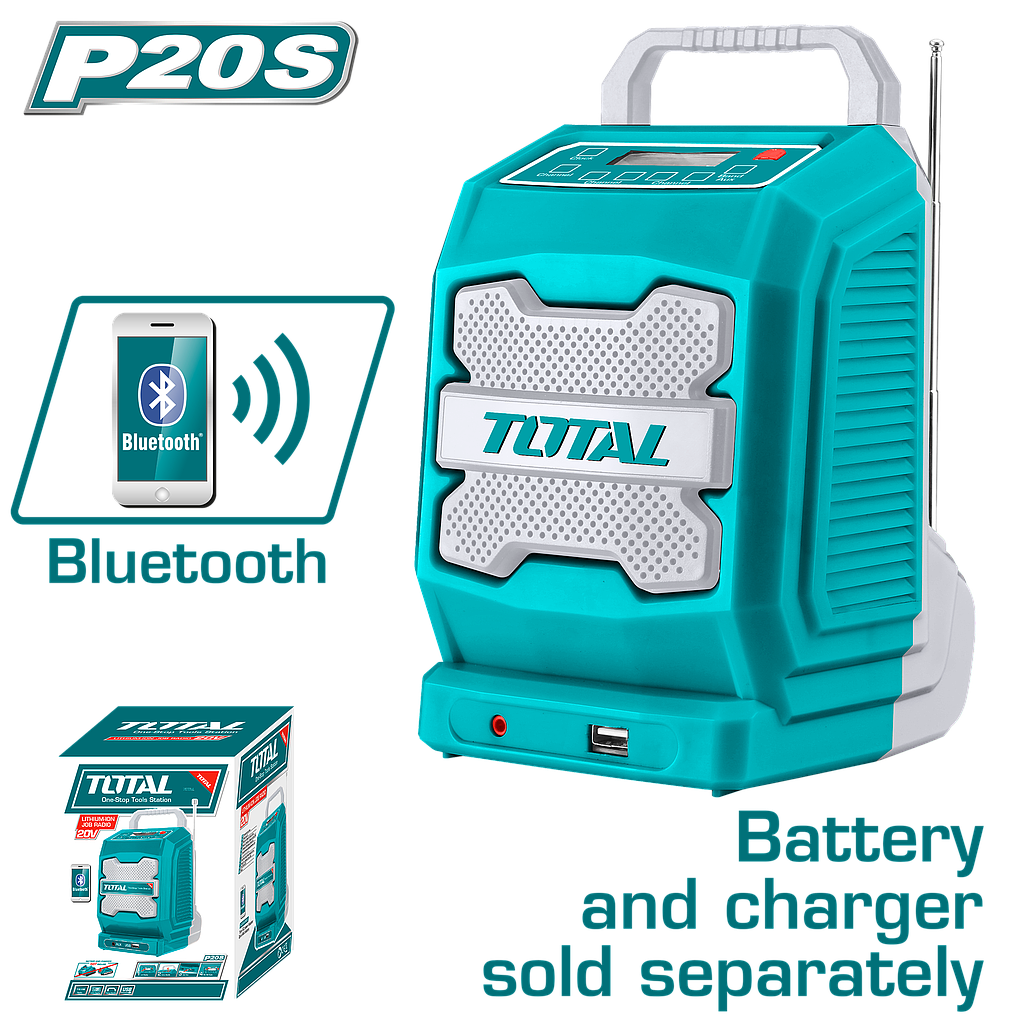 TOTAL - TJRLI2001 - Enceinte Bluetooth Radio 20V