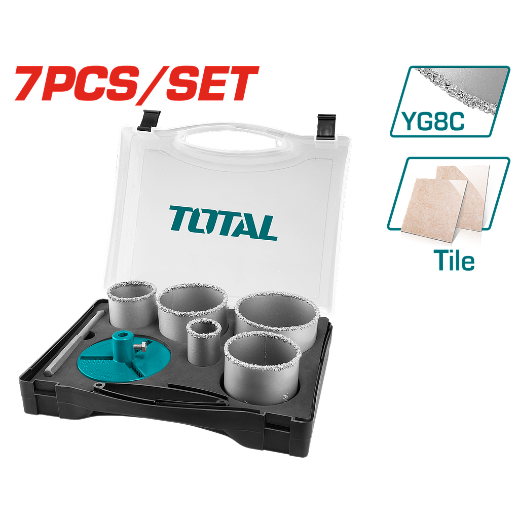 TOTAL - TACSH2071 - Jeu de 7 Scie cloche marbre