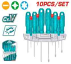 TOTAL - THTDC251001 - Jeu de 10 Tournevis