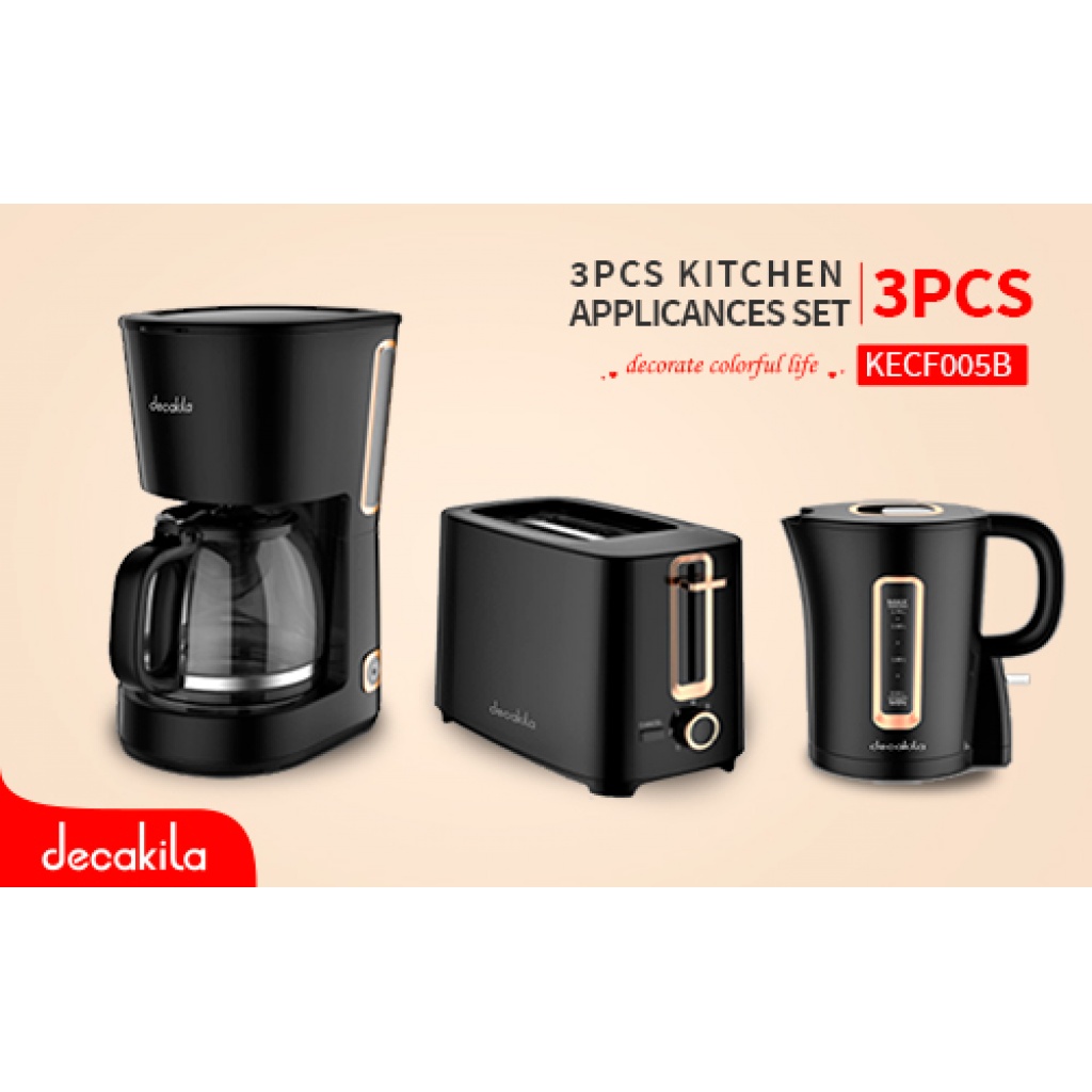 DECAKILA - KECF005B - CAFETIERE - GRILLE-PAIN - BOUILLOIRE - 750W