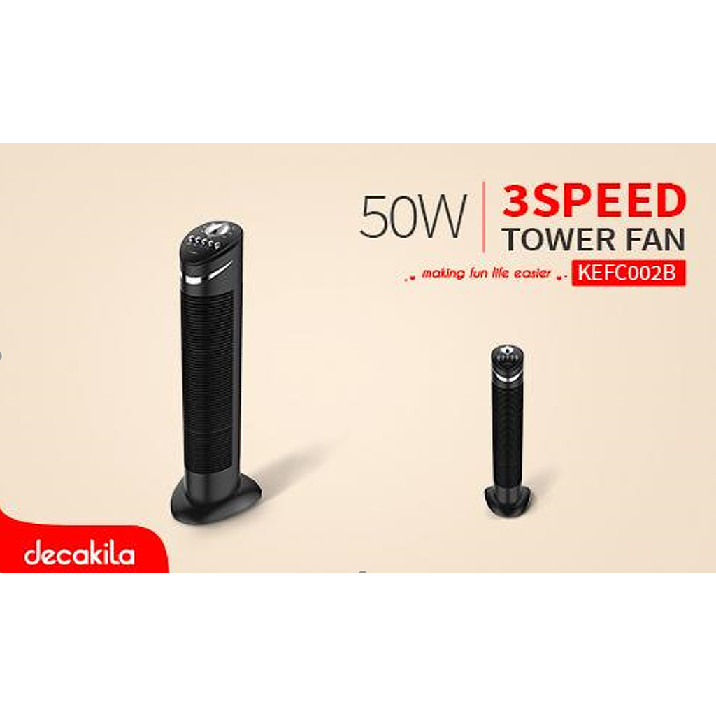 DECAKILA - KEFC002B - Ventilateur colonne 30 Pouces
