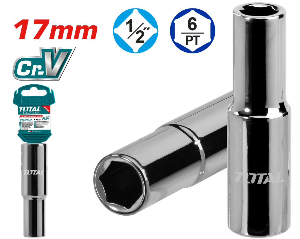 TOTAL - THTST12173L - Douille profonde 1/2'' - Ø17mm