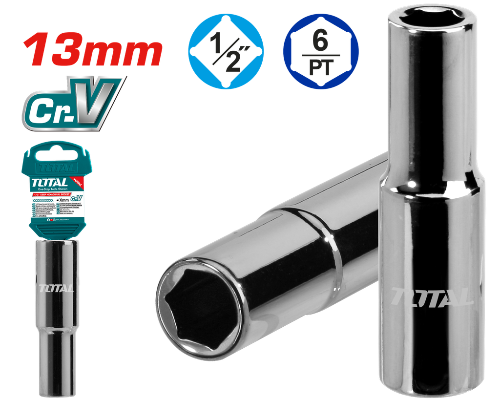 TOTAL - THTST12133L - Douille profonde 1/2'' - Ø13mm