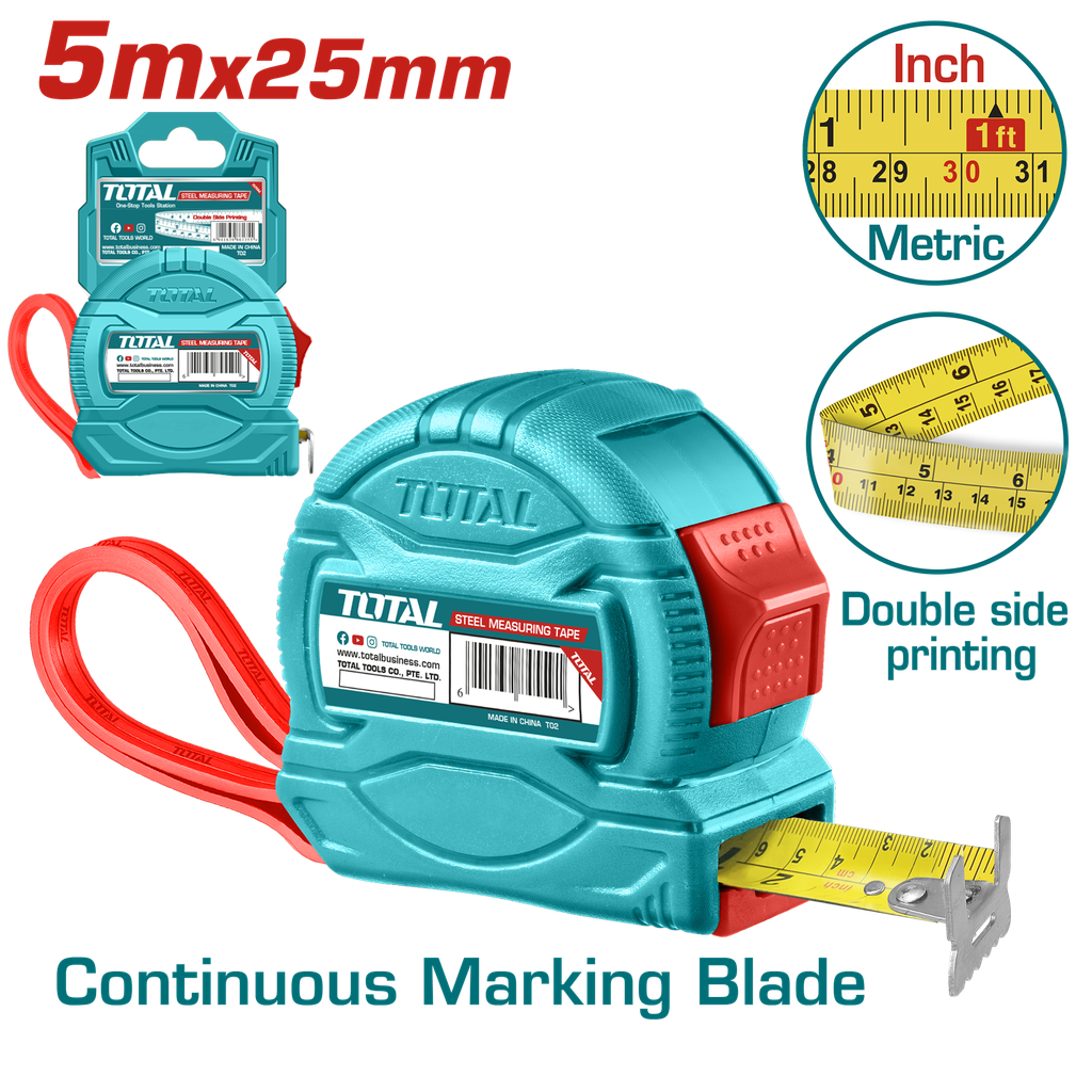 TOTAL - TMT34525 - Mètre ruban 5mx25mm