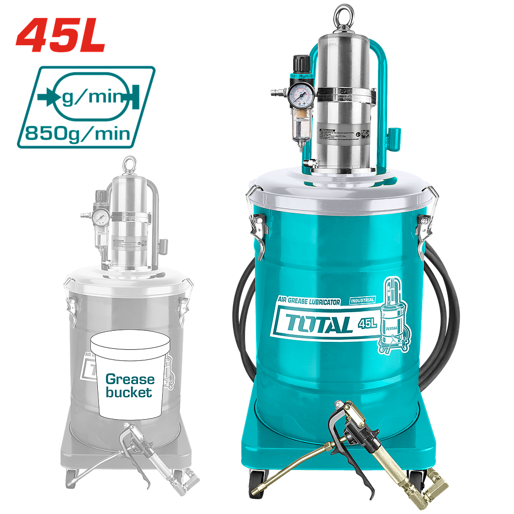 TOTAL - THT118452 - Pompe à graisse pneumatique 45L 6-8bar