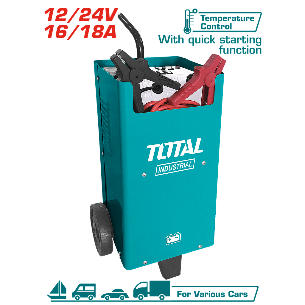 TOTAL - TBC2201 - Chargeur de batterie 12-24V / 16-18A