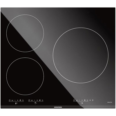 Table de cuisson éléctrique à induction encastrable avec 3 foyers 60 cm , Vitre Noir GRUNDIG
