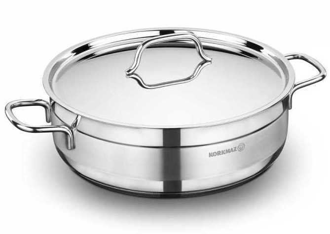 A1027 - Cocotte basse en fonte Alfa 28x9 cm / 5,5 l. inox