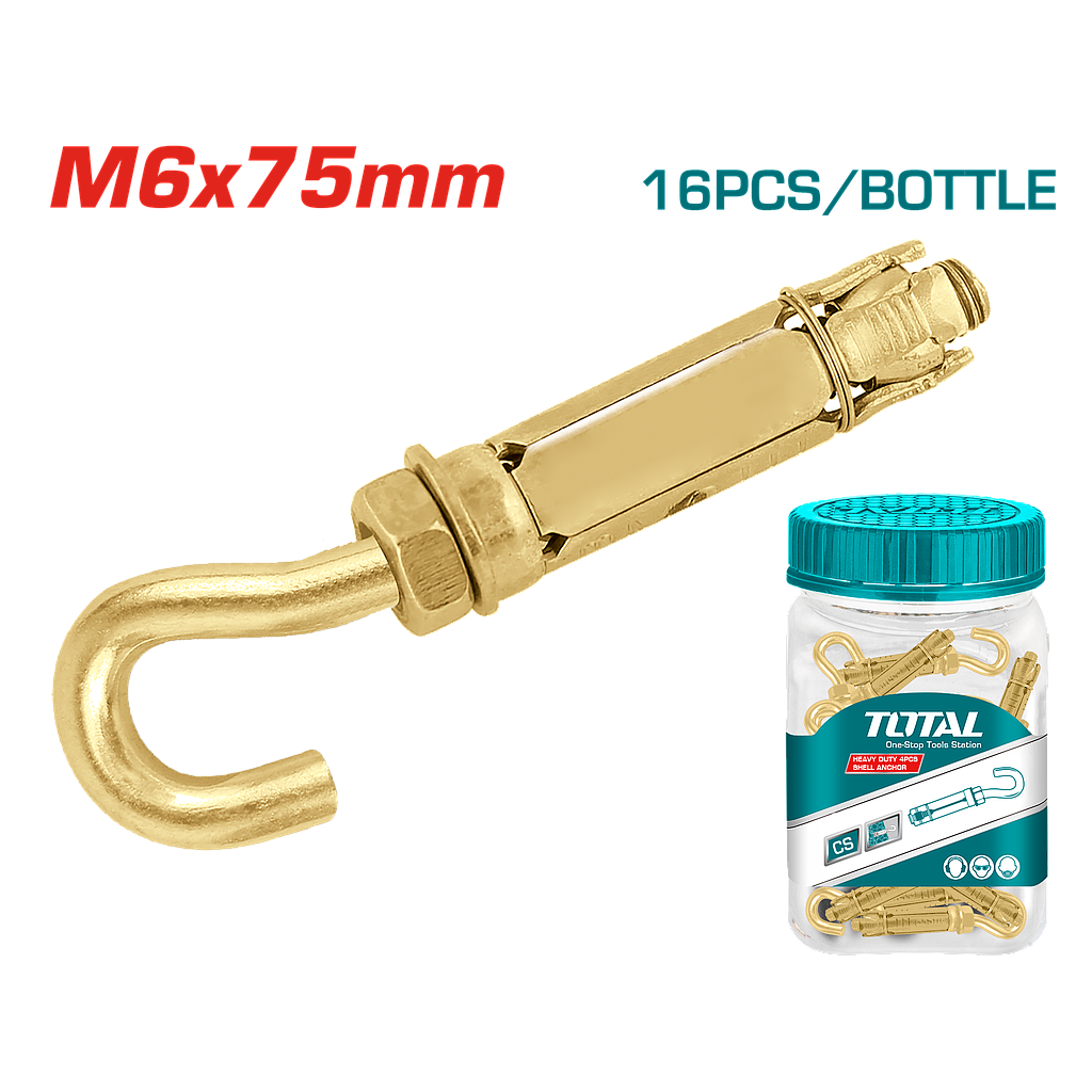 براغي بخطاف 16 قطعة M6 75mm