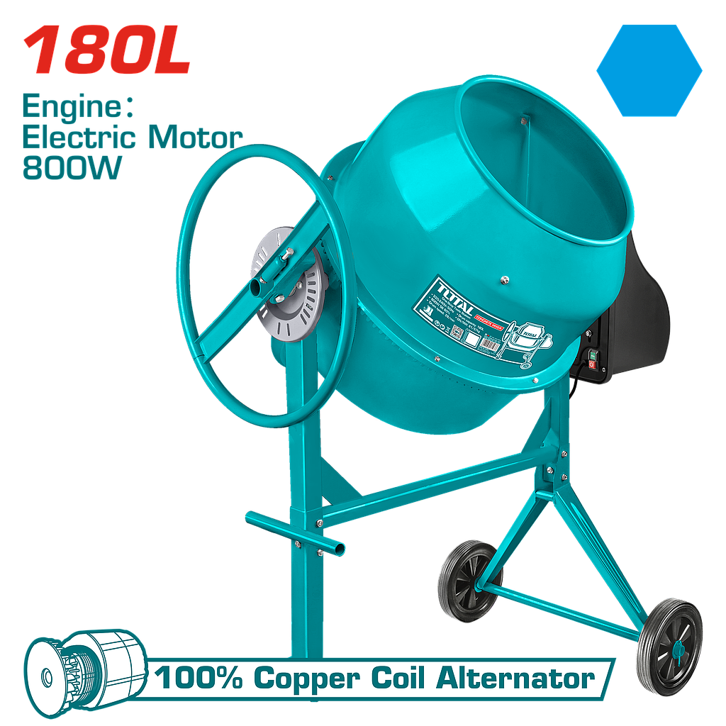 TOTAL - TCM180-1 - Bétonnière 180L - 800W