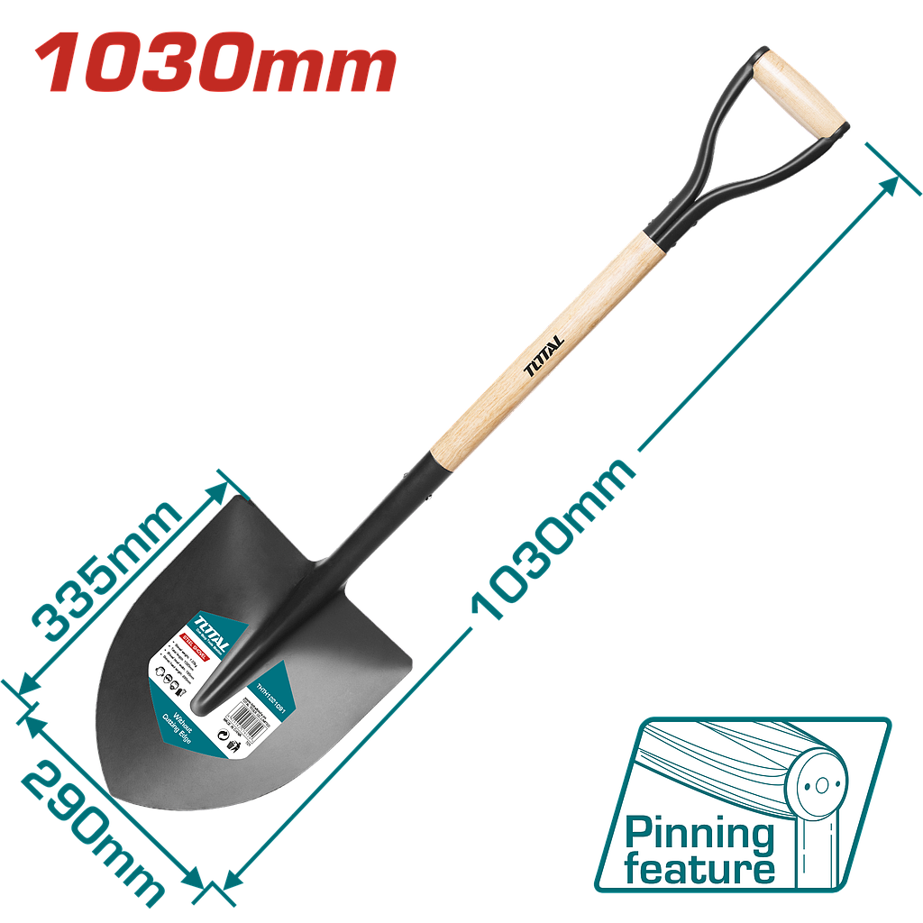 TOTAL - THTHW0103 - Pelle en acier avec manche -1030mm