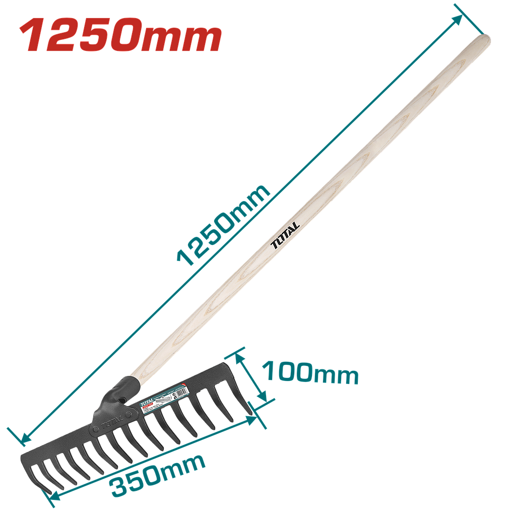 TOTAL - THTHW0204 - Rateau à gravier avec manche -1250mm