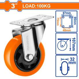 WDF - WJL2332 - Roue pivotante de 3" Charge 100kg