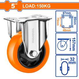 WDF - WJL2351 - Roue de montage rigide de 5" - Charge 150kg