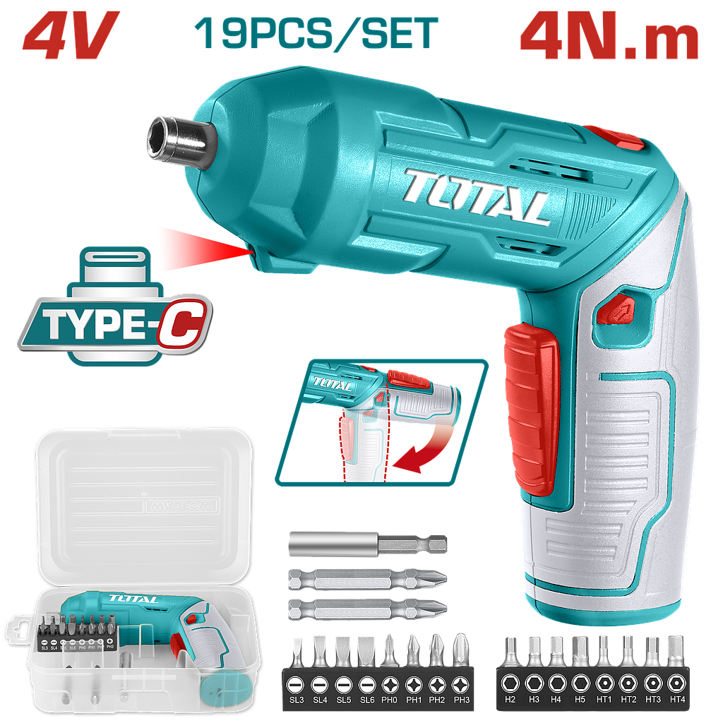 TOTAL - TSDLI0442 - Tournevis sans fil 4V - 4N.m