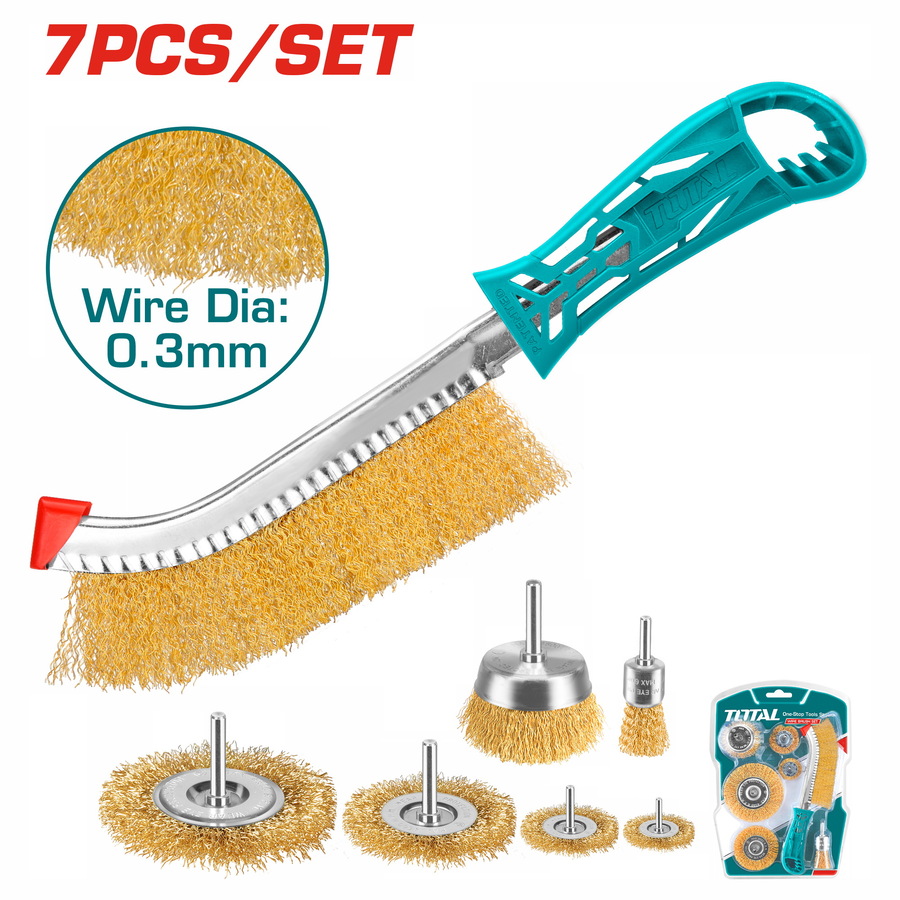 TOTAL - TAC310071 - Ensemble de 7 brosses métalliques